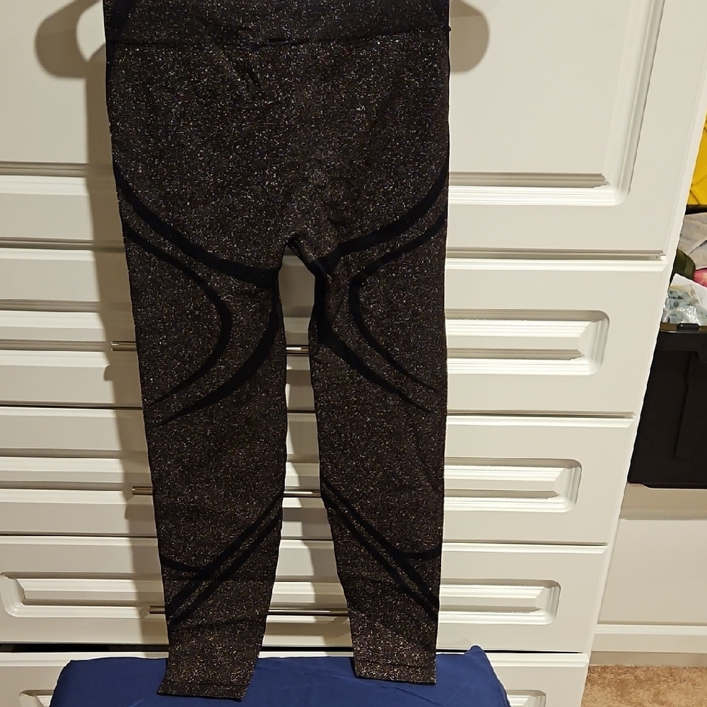 Victoria's secrets Black and Gold Glitter Leggings